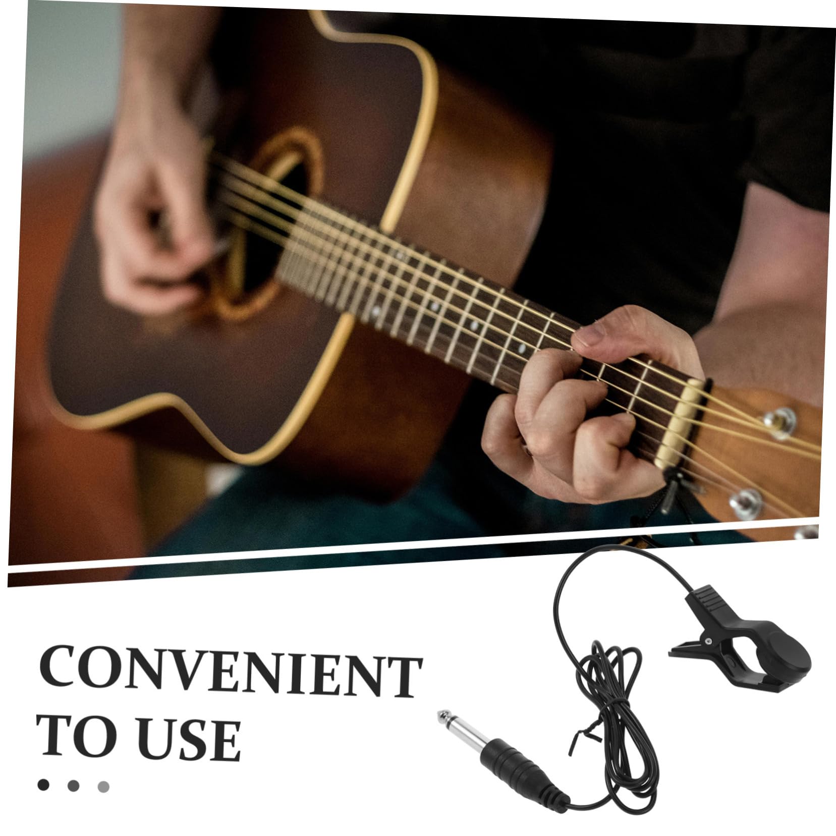Toyvian Gitara O Zwiększonej Wydajności Z Przetwornikiem Clip-on Kompatybilna Z Wieloma Instrumentami Gałki Do Strojenia Mikrofonu Do Gitary Akustycznej Długość 03-1 M
