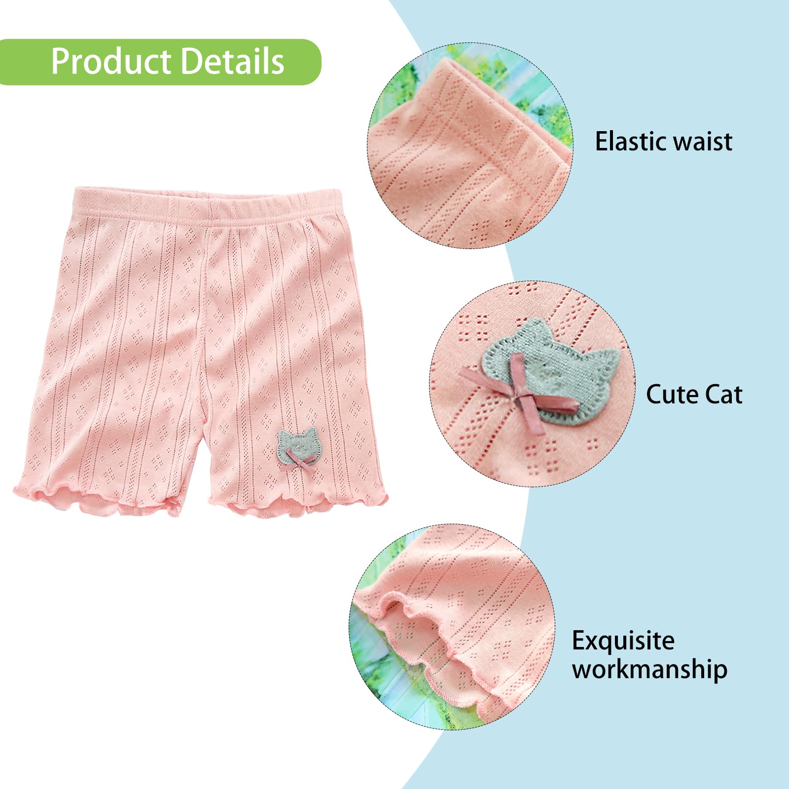 Chicduo Confezione da 4 pantaloncini da bici per ragazze pantaloncini in cotone pantaloncini estivi per bambini pantaloncini di sicurezza per bambine