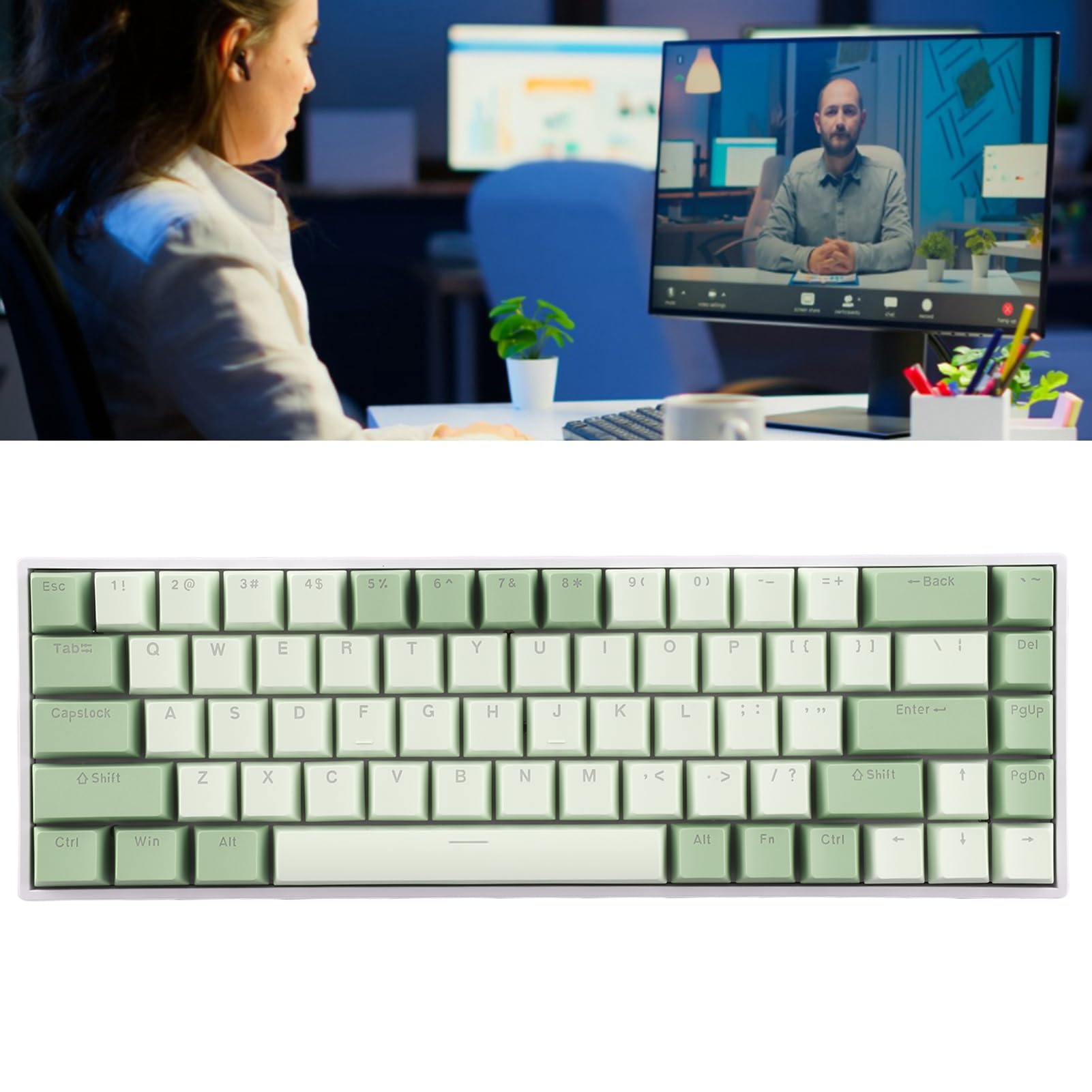 Tastiera Meccanica Wireless a 68 Tasti, Retroilluminazione RGB,