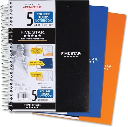 Cuaderno de espiral Five Star Paquete de 2