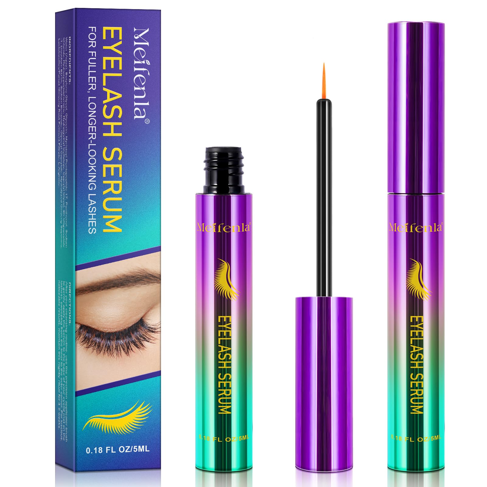 Siero Ciglia Allungante, Siero per Ciglia Crescita Ciglia, Grande Lash Serum,Naturale Essence Senza Ormoni,Protegge e Rinforza le Ciglia per un Aspetto più Pieno e Folto,Naturalmente,5 ML