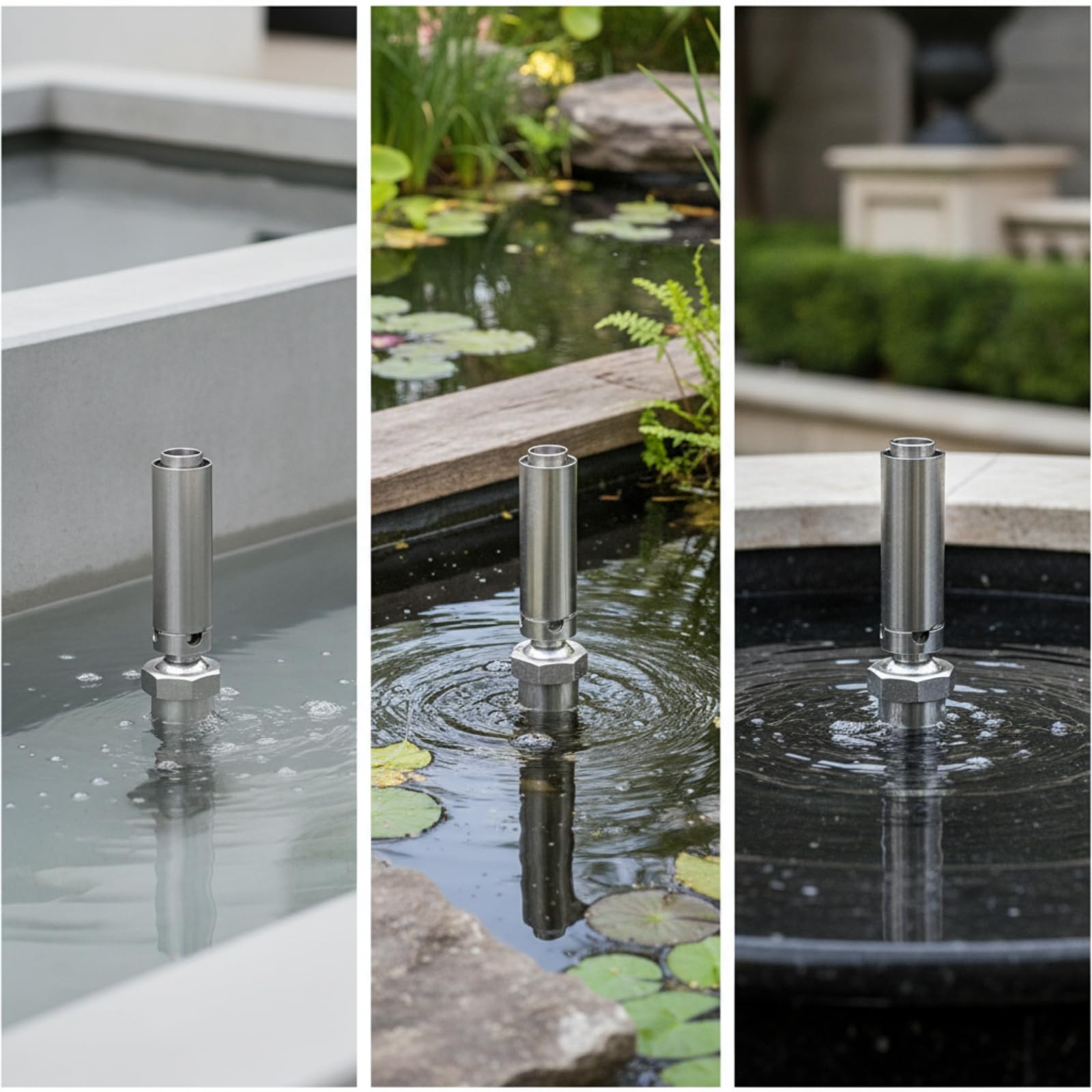 perfk de Fuente de Cobre Aireadora para Fuente Difusor de Agua Latón con Acabado Liso Instalación Rápida con Conexión Roscada Adecuada para Estanques, 1.5 Pulgadas DN40, Latón