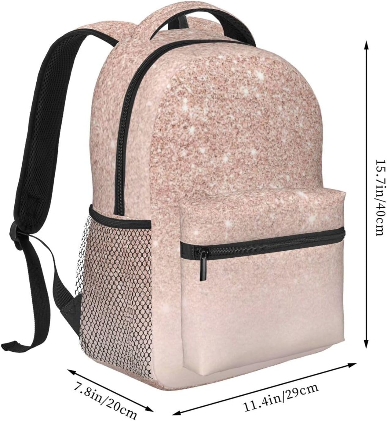 [zhandiffy] ローズ金フェイグリ カジュアルスポーツリュックバック 耐衝撃 Pc 出張アウトドアリュック