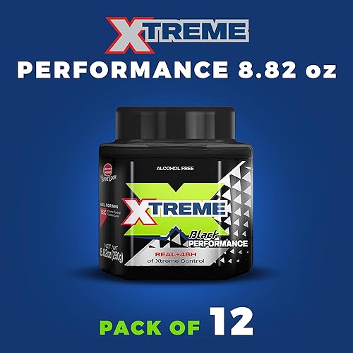 Miniatura 2 de Xtreme Gel para el cabello Performance Black Styling con aloe vera, tarro de 8.82 onzas (paquete de 12)