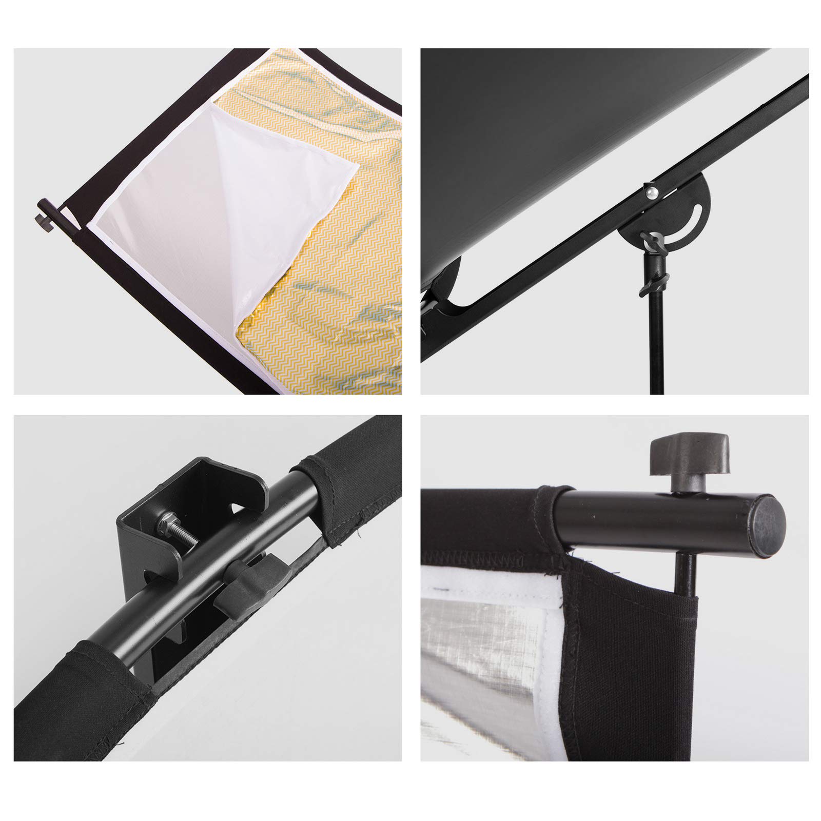 Selens 4 in 1 Reflektor 60x180cm U Form Gebogener Reflektoren Einstellbarer Beleuchtungs Diffusor mit Schwarz/Weiß/Gold/Silber Reflectors Tragetasche für Fotografie Fotostudio Porträt Catch Light