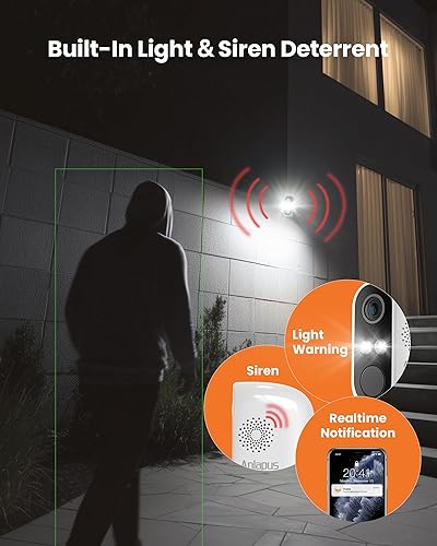 Miniatura 4 de Anlapus Cámara de seguridad WiFi de 3 MP 2K para exteriores e interiores, 2 cámaras WiFi6 y 2.4 GHz enchufables para seguridad del hogar, visión