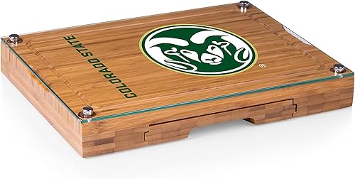 Miniatura 72 de PICNIC TIME NCAA Juego de tabla de queso y cuchillos con parte superior de vidrio de concierto, juego de tabla de charcutería, tabla de cortar