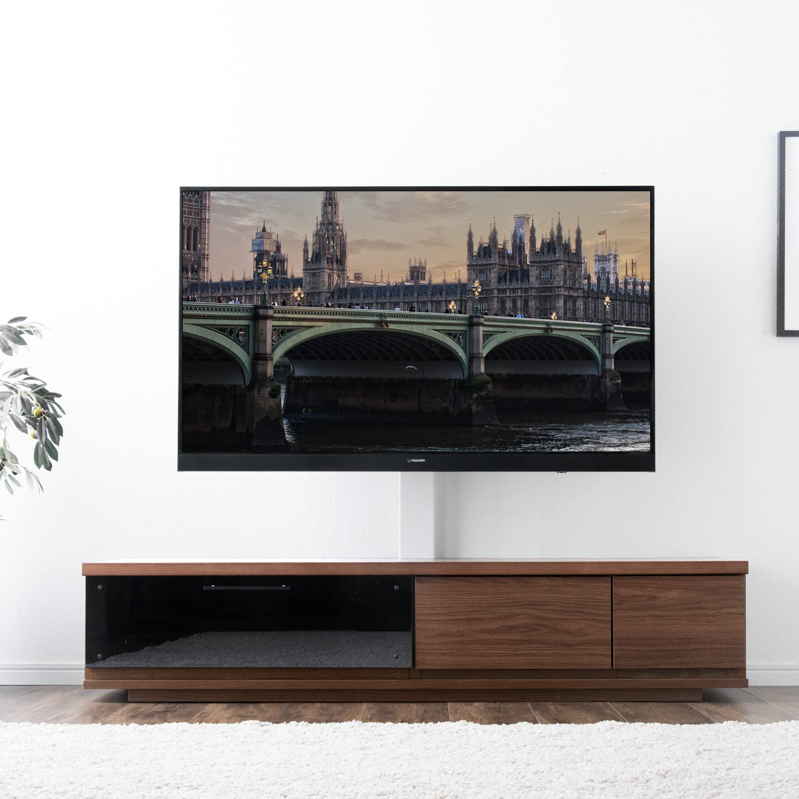 Amazon｜タンスのゲン テレビ台 幅150cm スタンド付 完成品 7段階 高さ