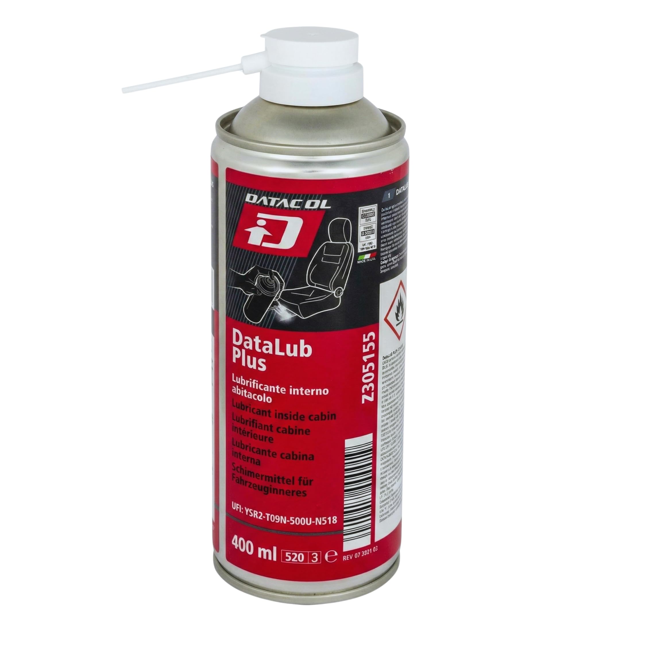Lubricante Seco en Spray Coche · DATALUB PLUS No Mancha · Bote Aerosol 1 Ud 400ml · Cinturones y Guías