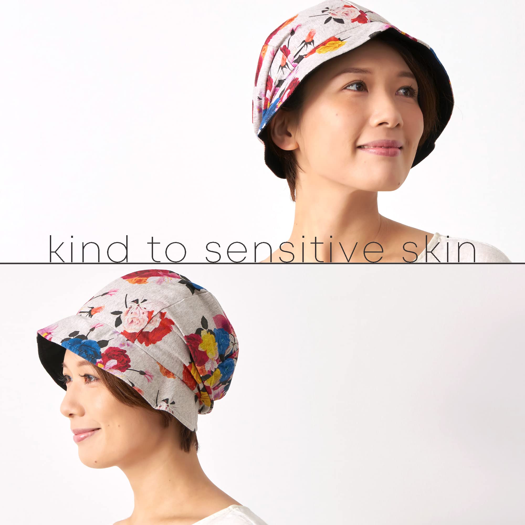 CHARM Cappello Tesa Larga da Sole Donna A Secchiello, Copricapo Chemioterapia Donna Pieghevole, Berretto Cotone Organico Estivo