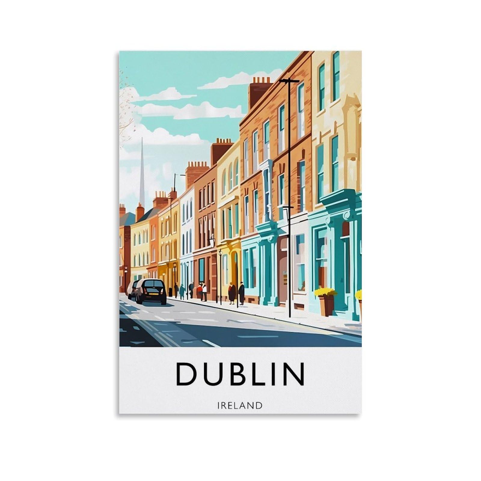 EZMLFA 5D Diamond Art Kits Adults,Dublin Ireland,Gem Art,Crystal Kits Round Drill for Home Wall Decor Gifts,Women,Men 40x50cm