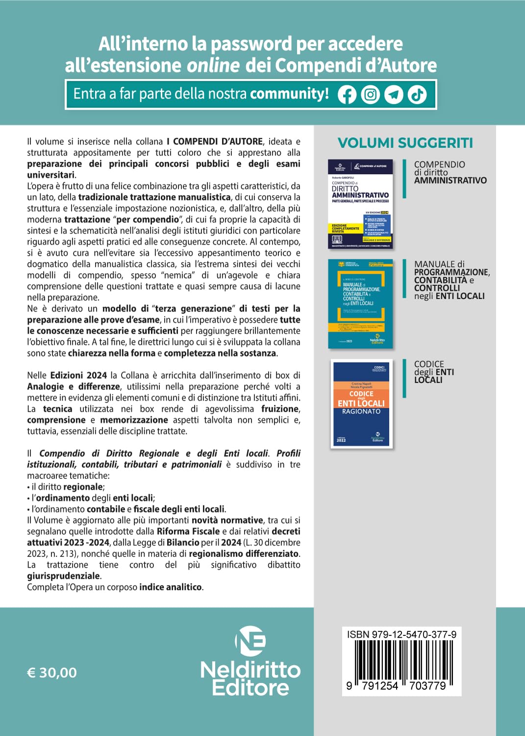 Compendio di diritto Regionale e degli Enti Locali. Profili istituzionali, contabili, tributari e patrimoniali 2024. Con espansione online