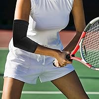 Vista 7 de uxcell 1 par de codo de compresión, codo para codo de tenis, codo de golfista, codo de tenis para hombres y mujeres Negro