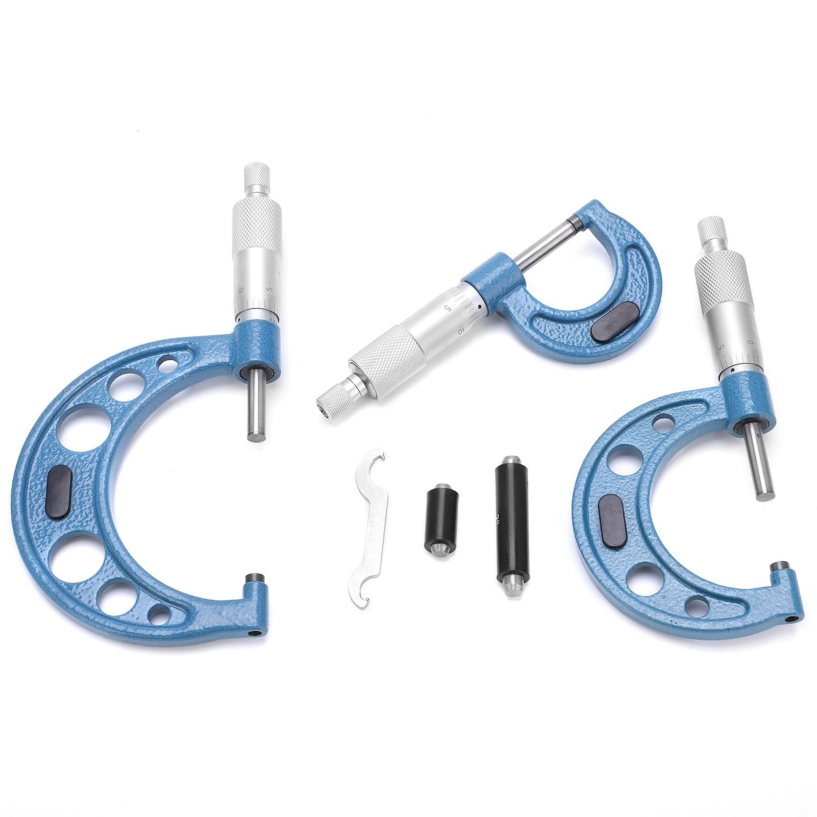 FTVOGUE Außenmikrometer, Industrie-Mikrometer-Set aus Lagerstahl, 0–3 Zoll, 0,0001 Zoll Genauigkeit, Ratschengriff mit Kalibrierstandards für Maschinisten, Dimensionsmessung