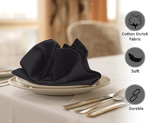 Miniatura 2 de Ruvanti Juego de 6 servilletas de tela, 18 x 18 pulgadas, lavables, suaves, duraderas, absorbentes, mezcla de algodón, para hotel, almuerzo,