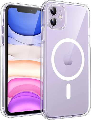 TOCOL 3 in 1 Magnetic for iPhone 11 Case, [Non-Yellowing] [Full Camera Protection] [Compatible with Magsafe] [15FT Military Grade Protection] Bumper for iPhone 11 6.1 Inch, Clear