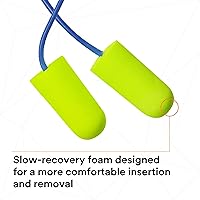Vista 4 de 3M Tapones para oídos, E-A-Rsoft Yellow Neons 311-1251, 200 pares de tapones desechables, empaquetados individualmente, ligeramente más largos