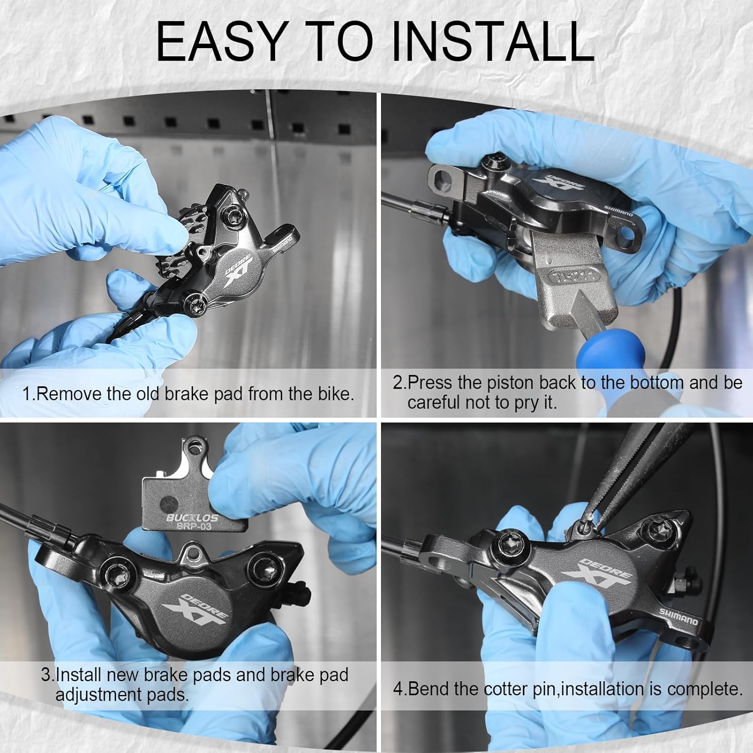 BUCKLOS IIIPRO Bike Centerlock Disc Brake Rotor 180mm, and BRP-03 Resin Bike Disc Brake Pads