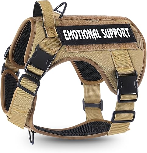 voopet Arnés táctico para perro, chaleco militar de apoyo emocional con asa y Molle para perros medianos y grandes, chaleco para perros medianos y