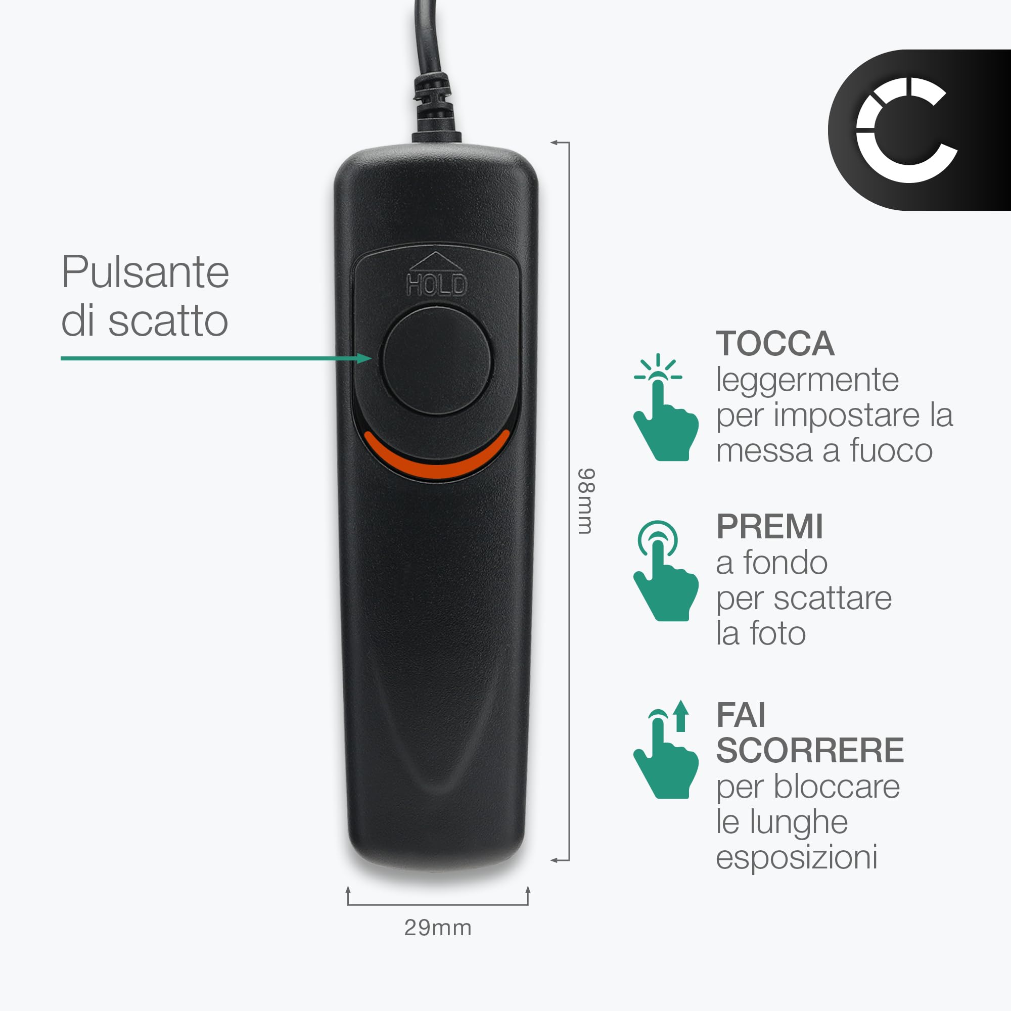 Cavo Di Scatto Remoto CELLONIC – Compatibile Con Canon EOS E Pentax, Sostituisce RS-60E3