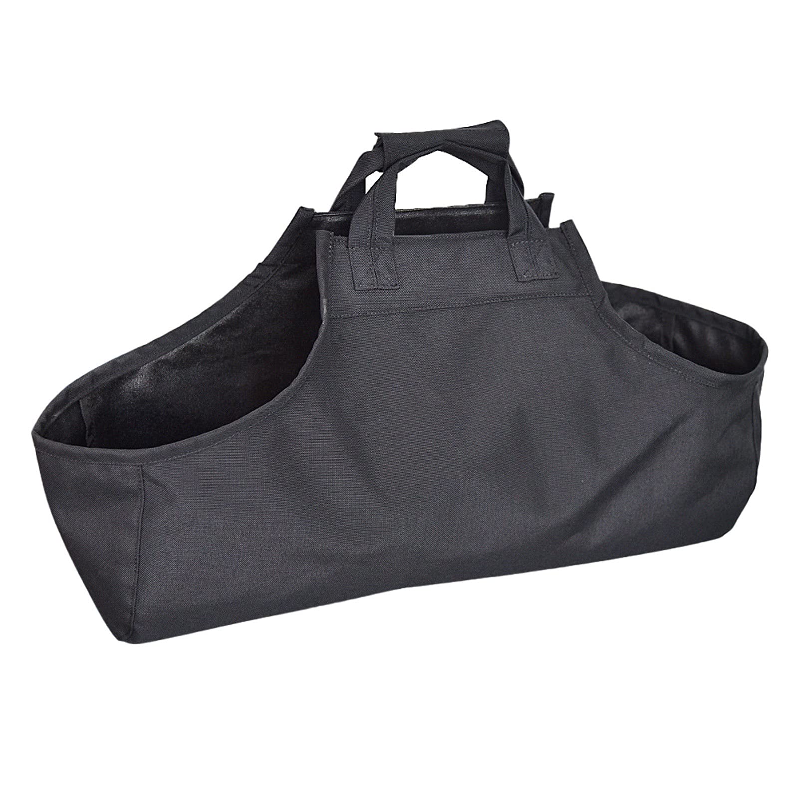 Canvas Firewood Log Carrier, Firewood Tote Bag Black Foldable Handheld Carrier for Camping Picnic BBQ Oxford