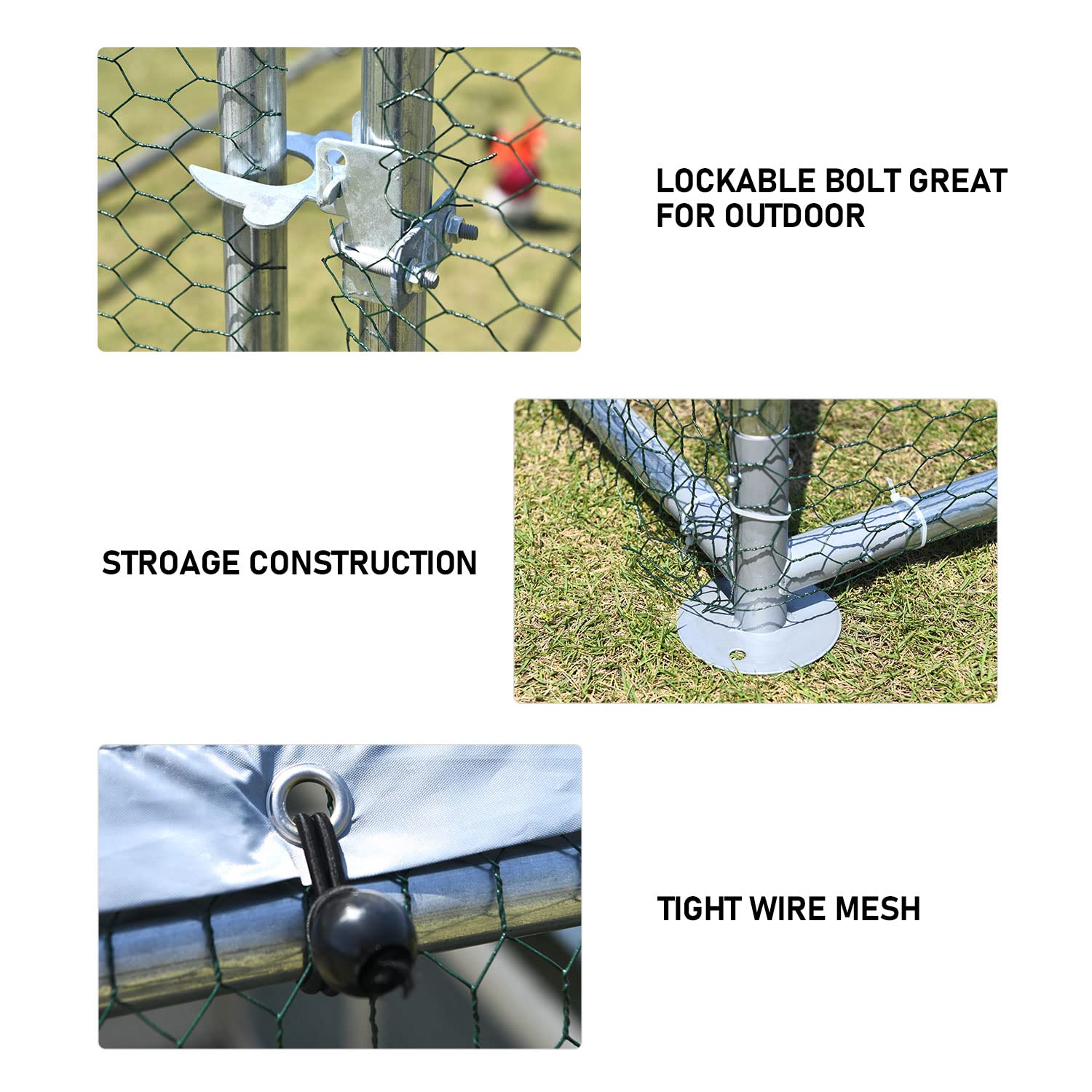 Large Metal Chicken Coop Run Walkin Poultry Cage Chicken Run House Pen