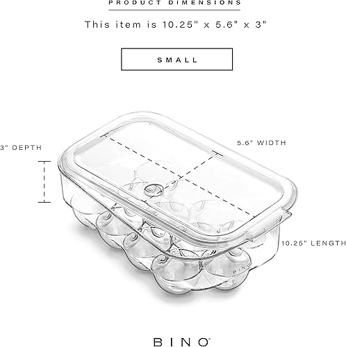Miniatura 3 de BINO Recipiente de plástico para huevos para refrigerador, transparente, 13 unidades, resistente, duradero