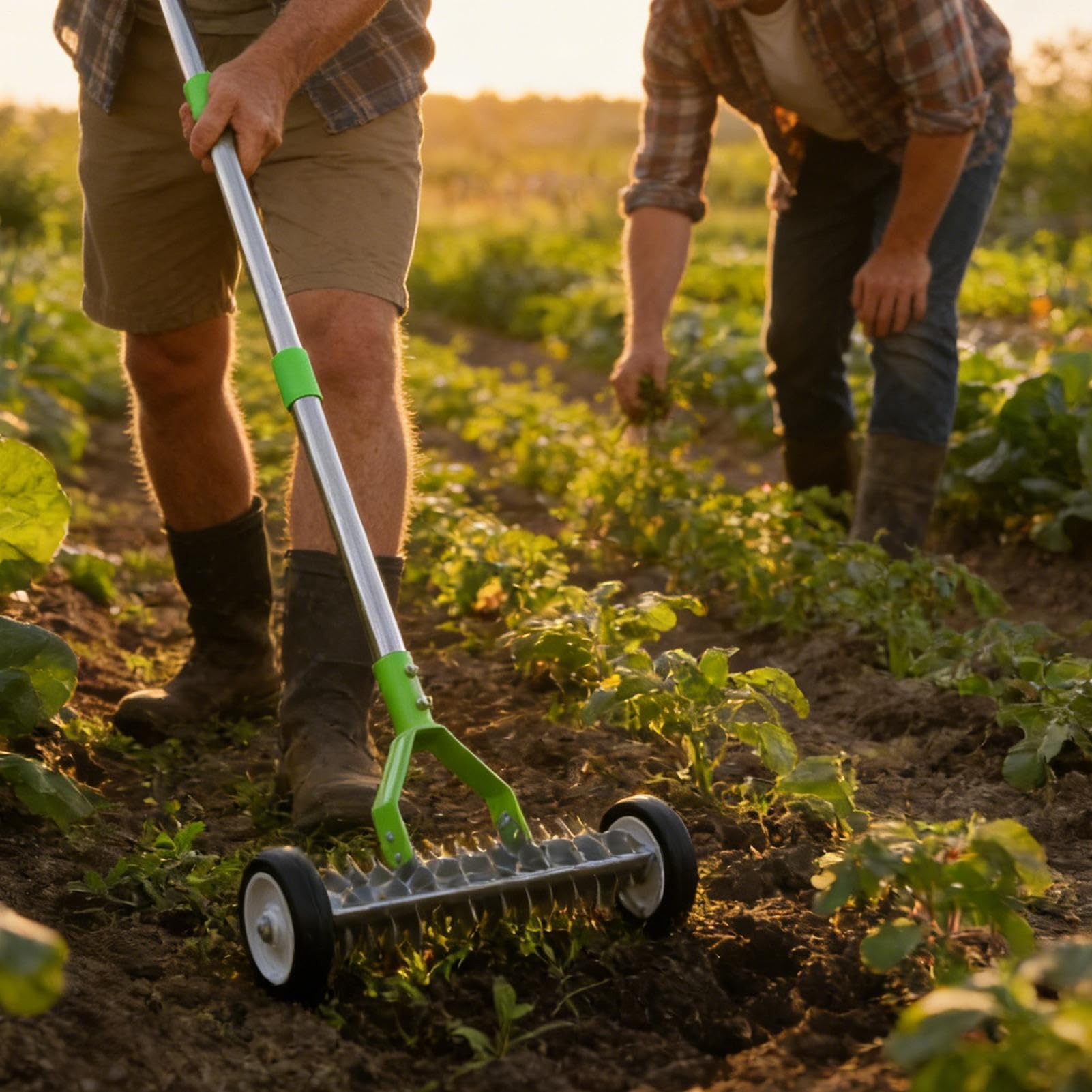 trawnikowe | Solidne narzędzie ogrodnicze z regulowanym uchwytem, do mchu i strzechy, do ogrodu, zieleni, liści, gruzu dla dorosłych