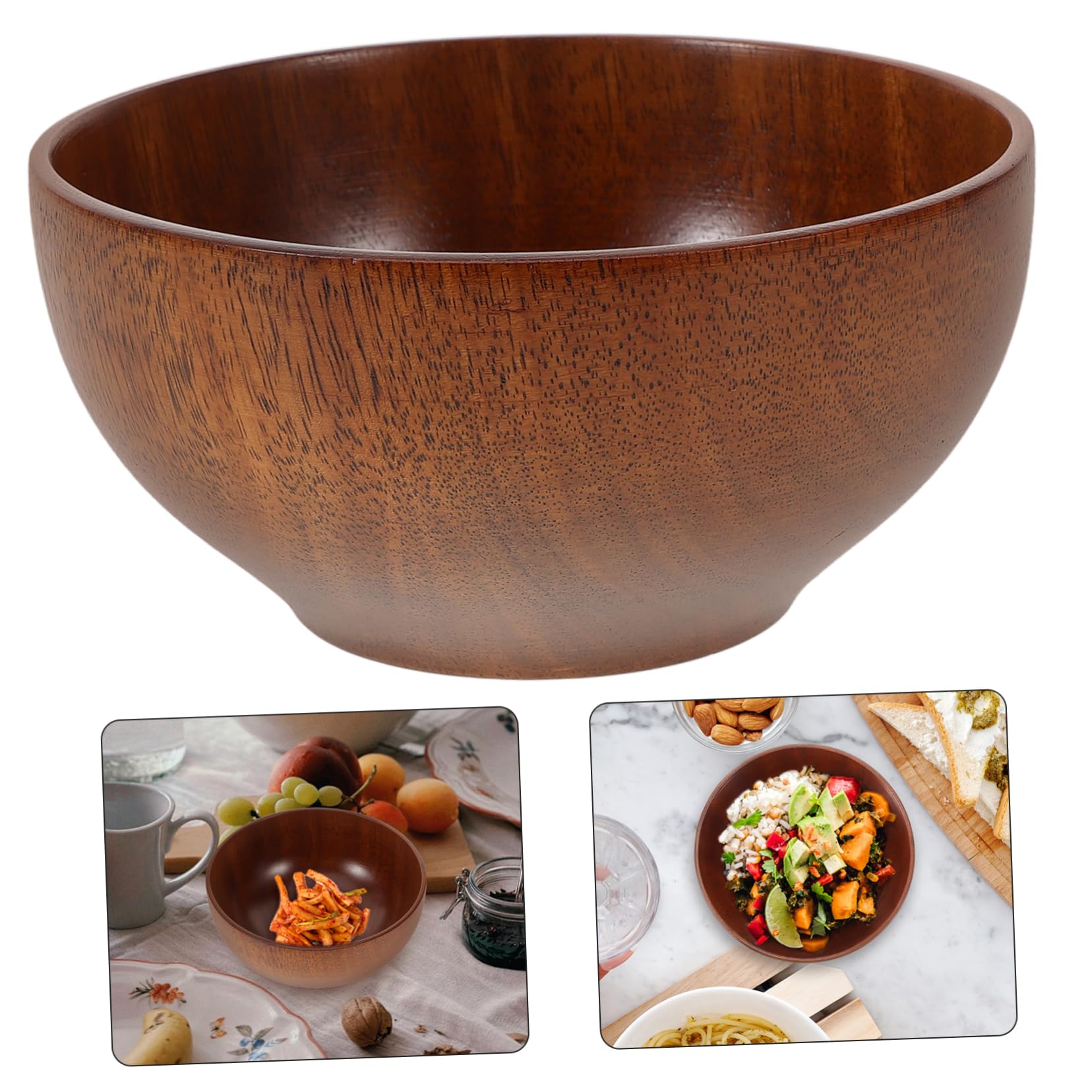 Cabilock 4 Uds Ensaladera Ensaladera Frutero De Madera Frutero Para Encimera De Cocina Cuencos Para Servir Fruteros Cuenco De Madera Para Servir Cuencos Para Cocina Cuenco De