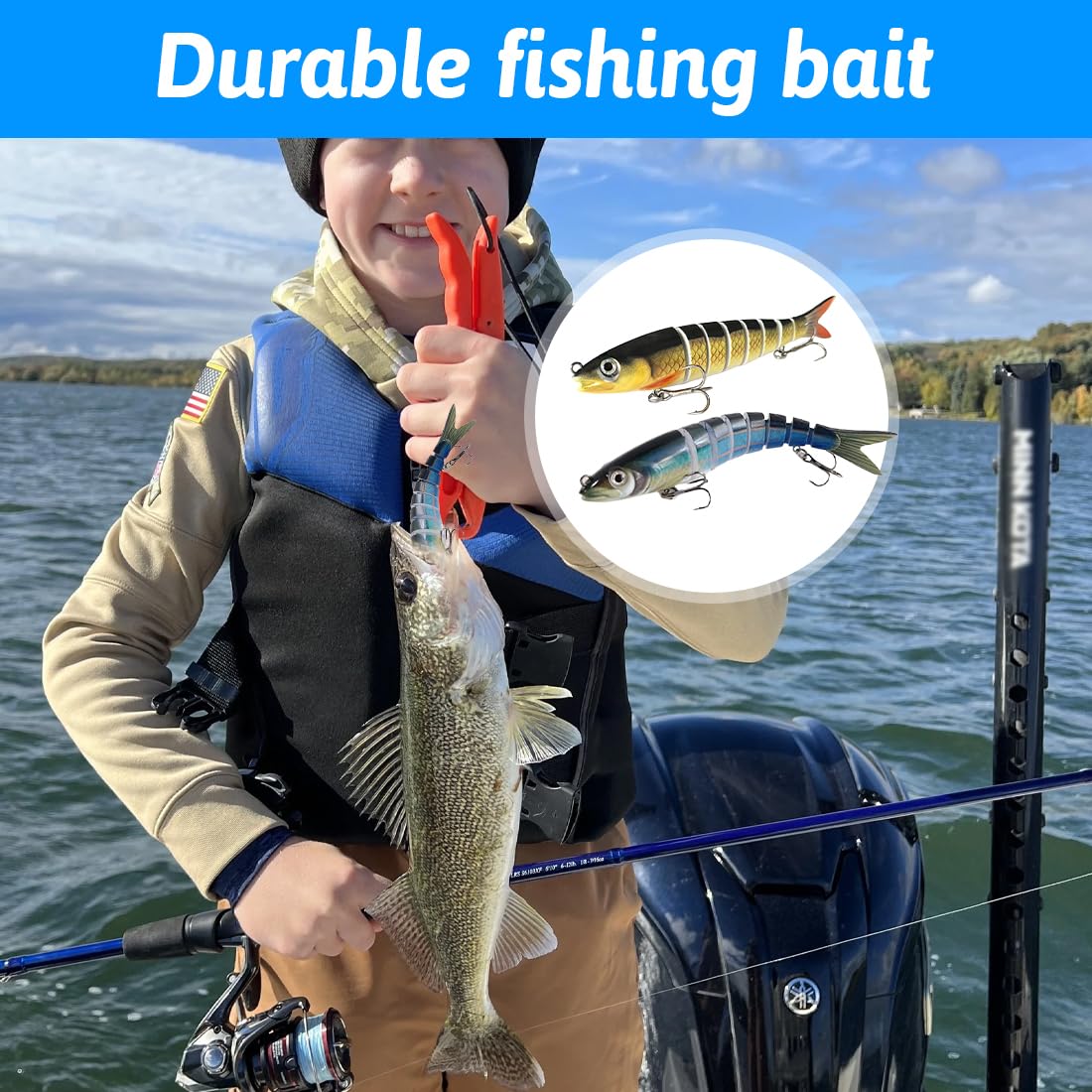 Eterspr 2 Pcs Esche Artificiali, Esche da Pesca per Spigola, Esca Segmentata Multi Snodata, per la Pesca in Acqua Dolce e Salata