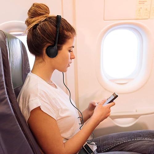 Miniatura 2 de Maeline Auriculares a granel con enchufe para auriculares de 0.138 in, paquete de 20 unidades, color negro