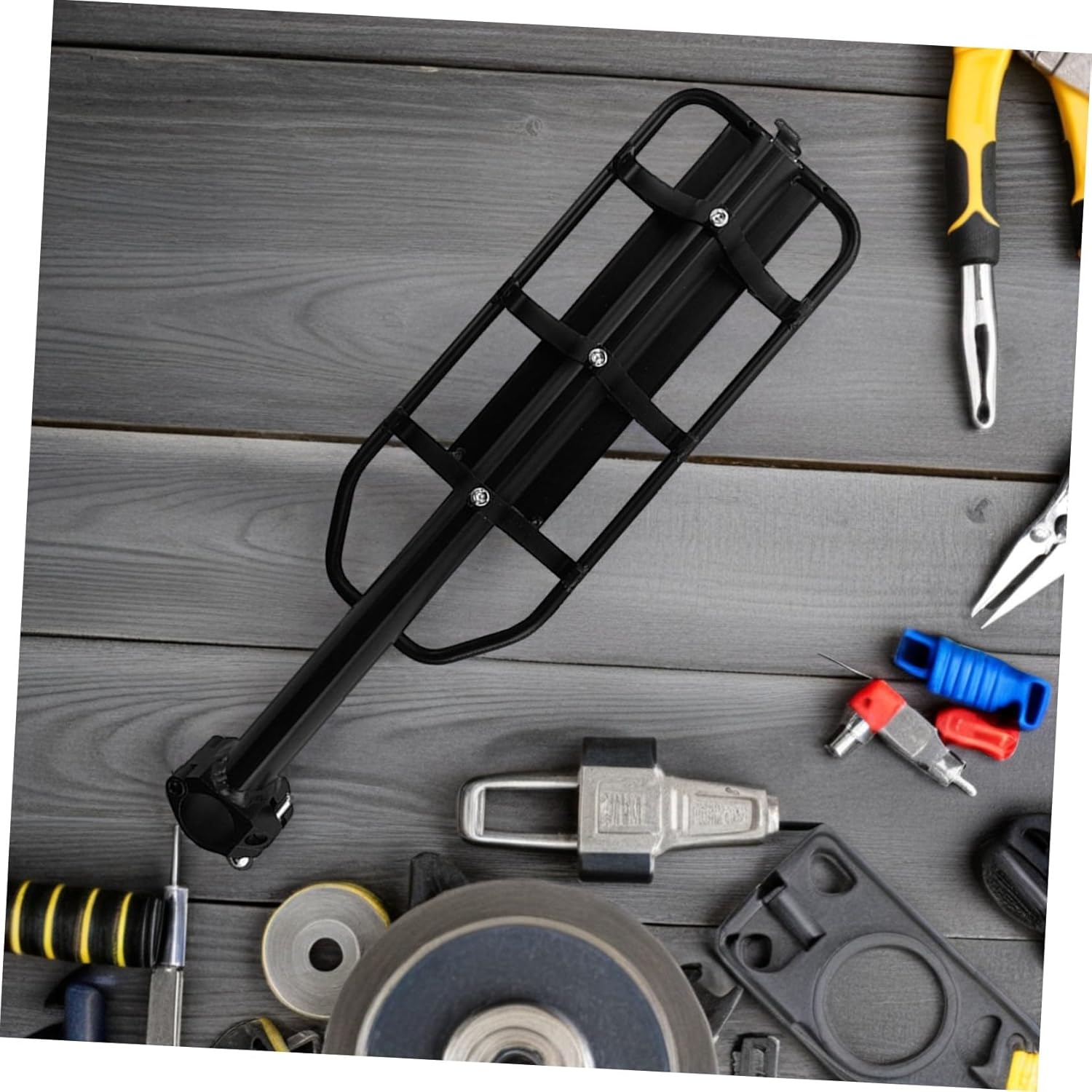 GALPADA Heavy Duty Bike Carrier Rack Seat Post Rear Frame-Mounted Bicycle Cargo Rack with Reflective Clip Retractable Aluminum Alloy Design Supports Up for Mountain and Road Random Color