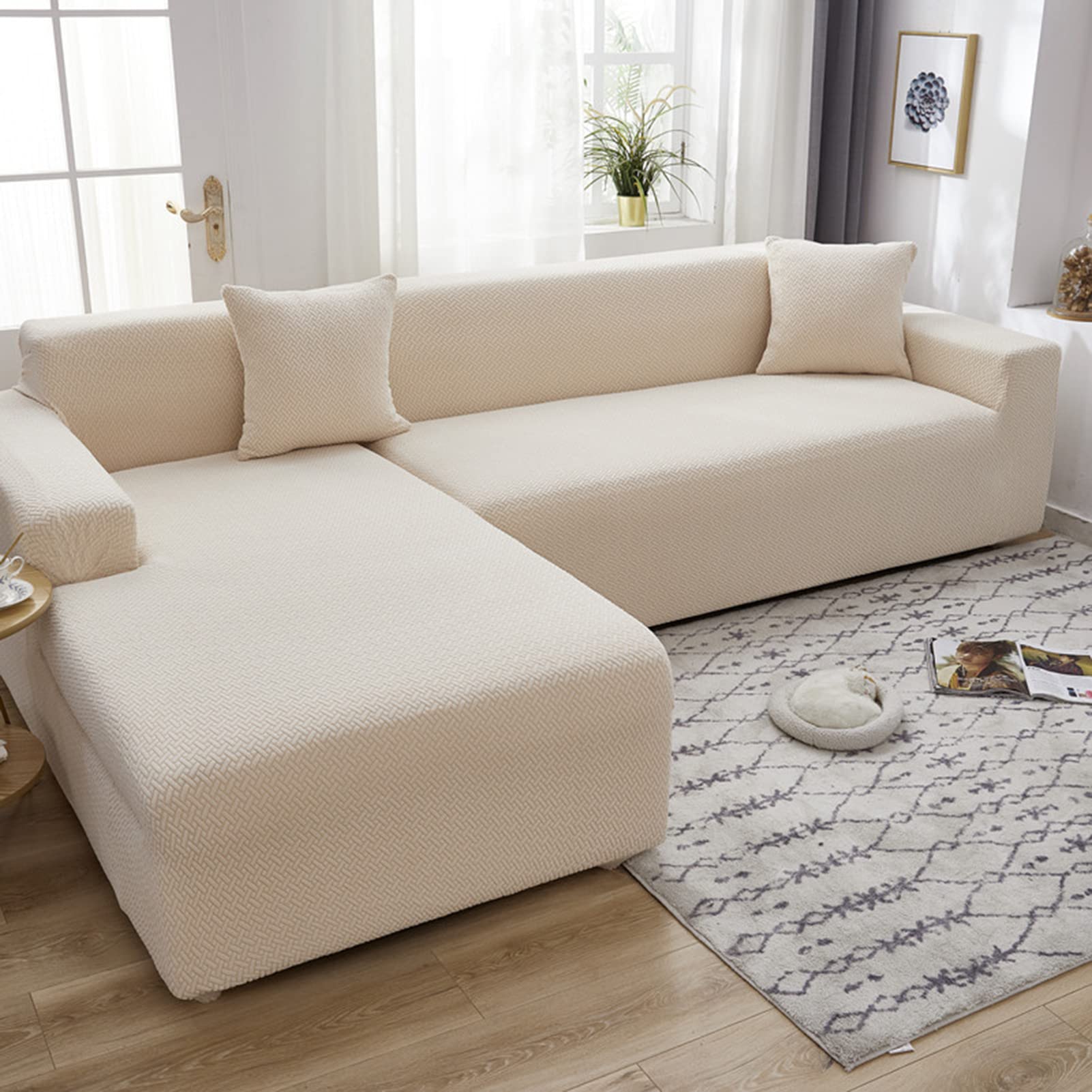 Housse de canapé antidérapante et lavable pour salon moderne 3 places