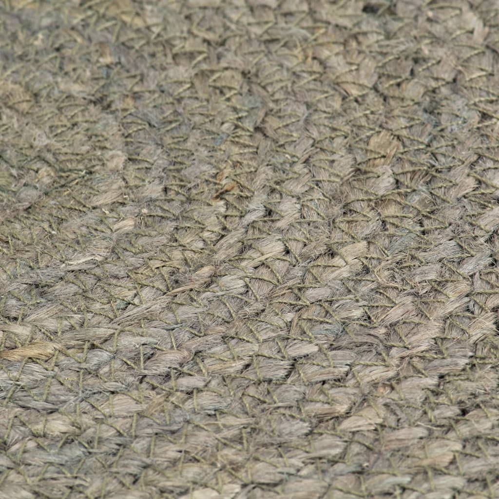 Platzdeckchen, 6 Stück, einfarbig, Grau, 38 cm, runde Jute, Artikelfarbe: Grau