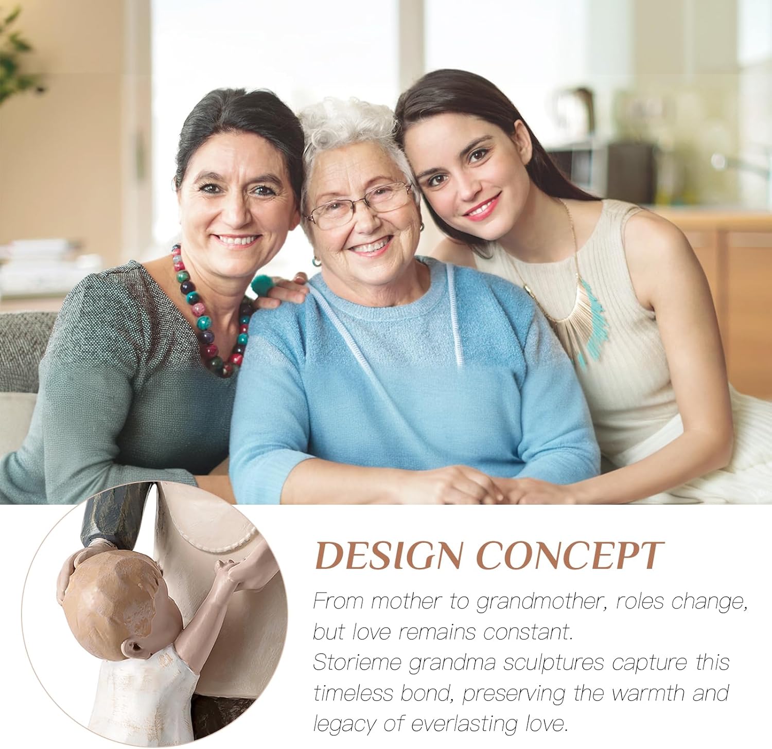 Great Grandma Gifts for Birthday: Hand-Painted Grandmother Grandchild Figurines Sculpture - First Time Grandmas Gift for Christmas Mothers Day - Image 2