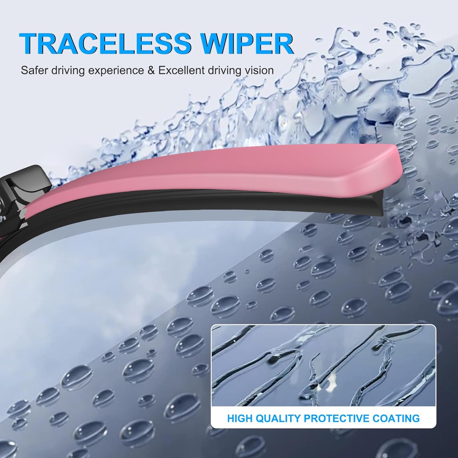 CJPPPZIW® Windshield Wipers Replacement for Mini Cooper Countryman R60 2011-2016 Wiper Blades for My Car,Quality Front and Rear Pink Windshield Wiper Blades-20 Inch+19 Inch+10 Inch(Pack of 3)