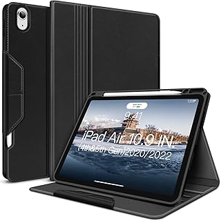 iPad Air 4th & 5th Generation Case for 10.9 Inch iPad Air 4 & 5 2022/2020 Soft Back Shockproof Protective Cover for iPad Air 4th/5th Gen with Pencil Holder Vegan Leather Auto Sleep/Wake