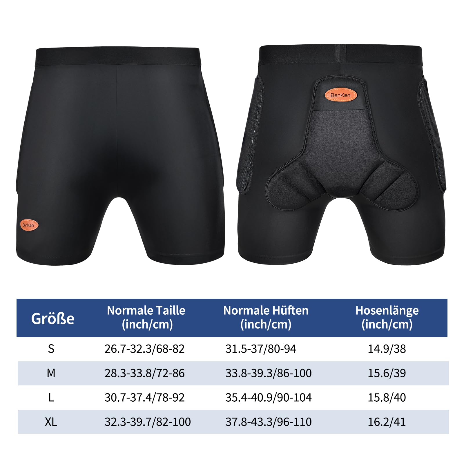 BenKen Sportschutzshorts, 3D Eva Protection Butt Pad, Anti-Kollision-Ski-Schutzausrüstung für Damen und Herren, Schutz Gepolsterte Schlagfeste Shorts für Snowboard, Skating, Rollschuhlaufen