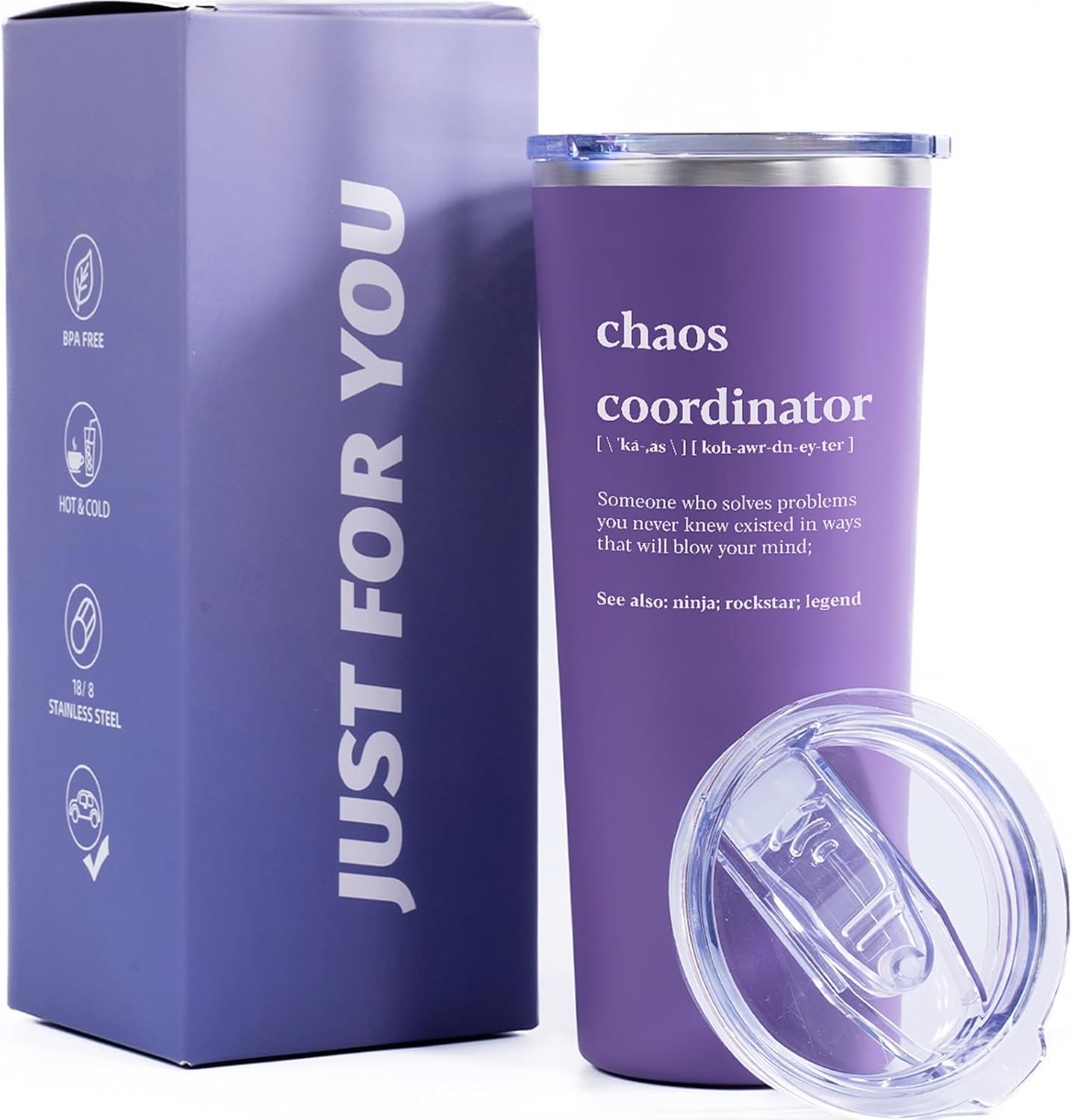 Chaos Coordinator Gifts for Women, Appreciation Gift, Thank You Gifts for Employee, Boss, Teacher, Manager, Assistant, Coworker, Secretary- 22Oz Tumbler
