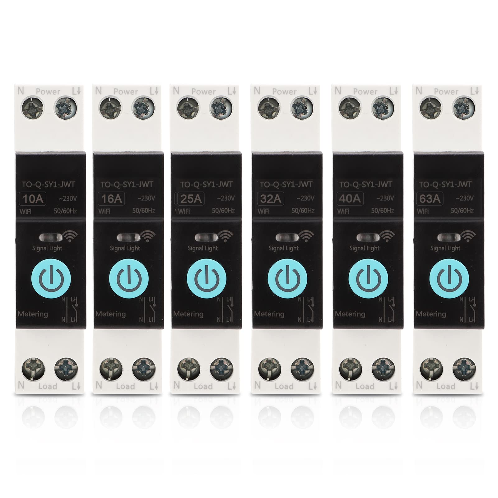Interruptor Automático WIFI, Interruptor WIFI Inteligente Disyuntores, Domésticos Control Remoto de Teléfono Móvil, 3 Modos de Temporización, para Electrodomésticos (25A)