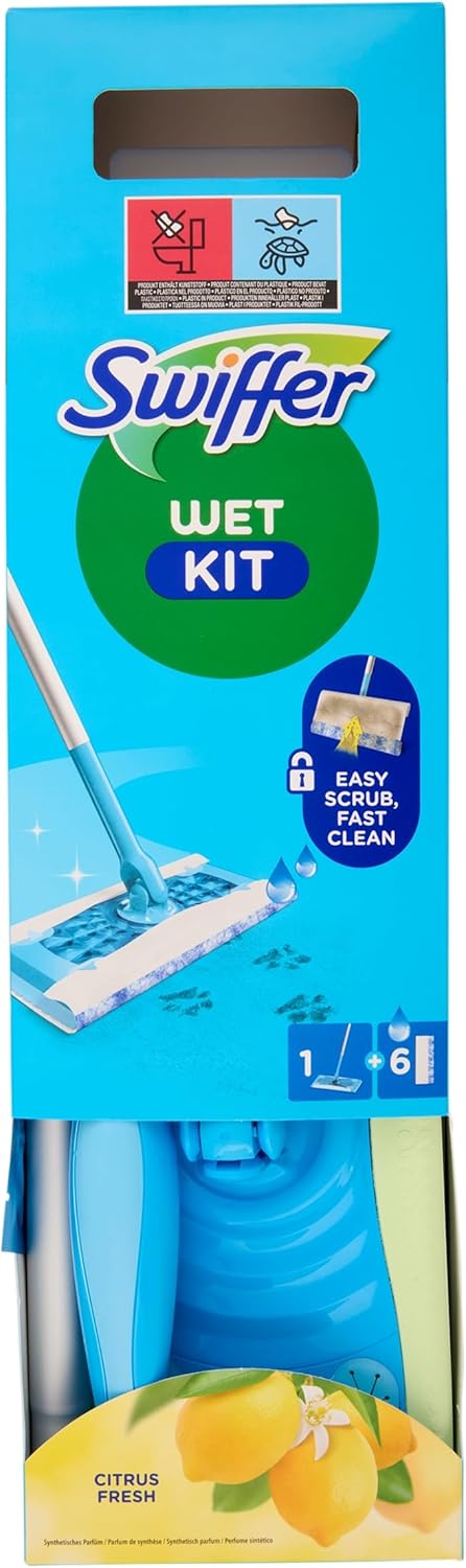 Swiffer Wet Kit Citrus Fresh (1 Mop Mop + 6 Wet Floor Cloths)