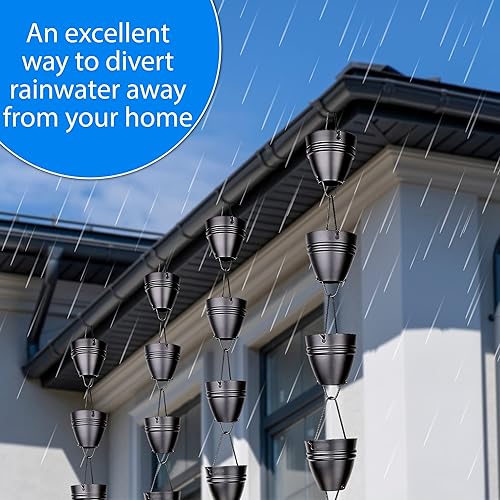 Miniatura 2 de Cadena de lluvia de 8.5 pies. Alternativa decorativa de bajante para un flujo de agua elegante.