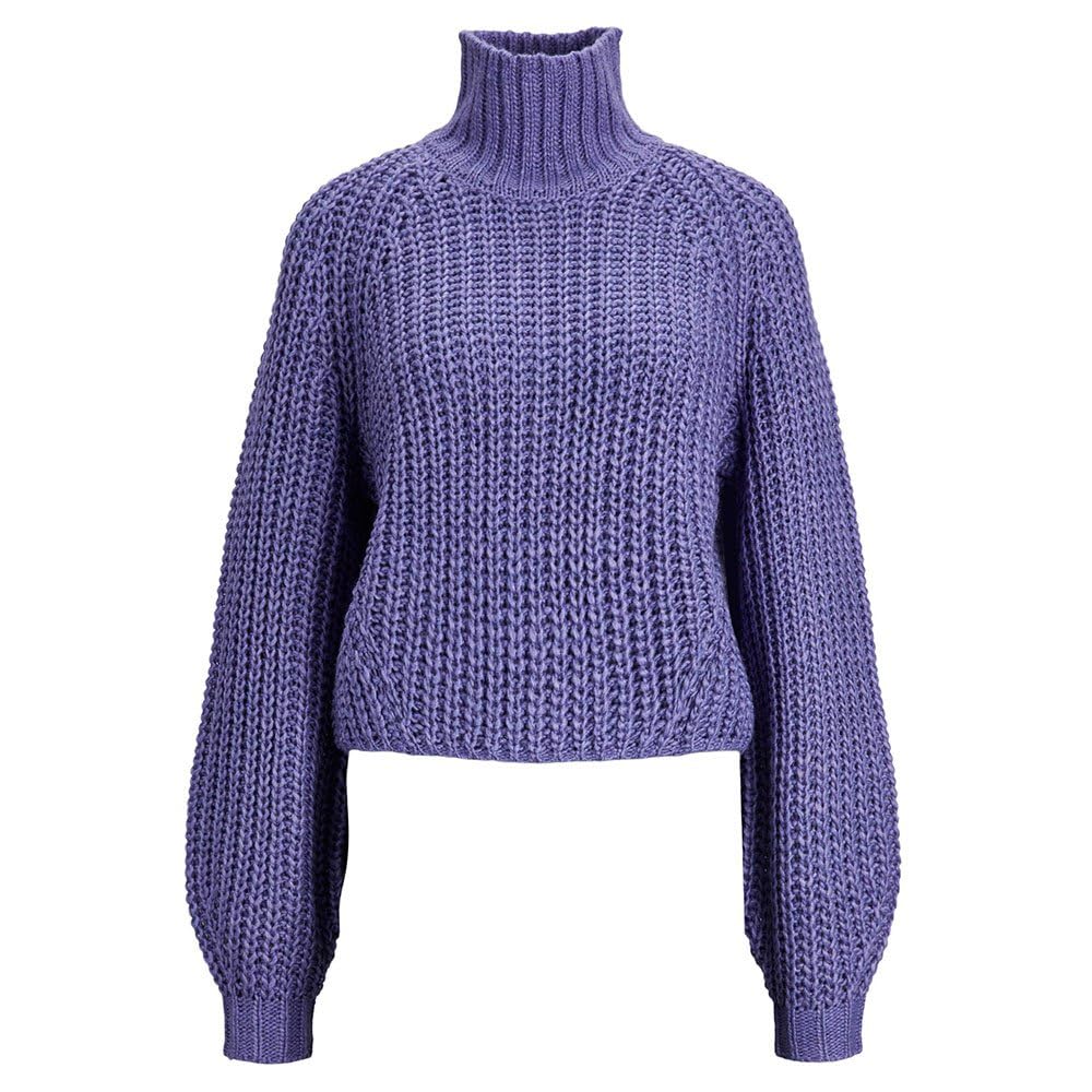JJXX Jack&Jones Women's JXKELVY Chunky High Neck Knit NOOS Knitted Jumper, Twilight Purple, S, Twilight Purple, S