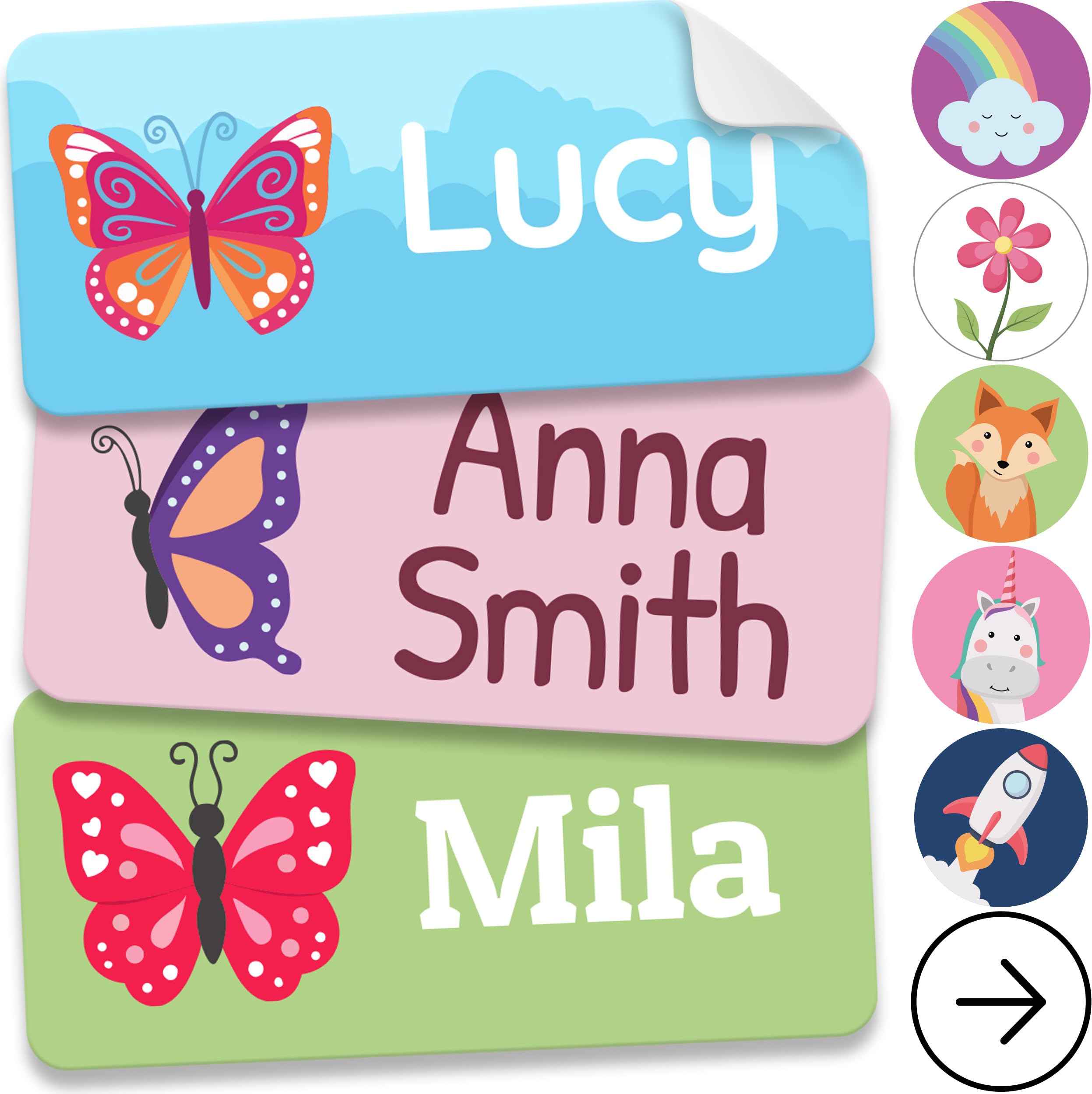 Personalized Name Labels for Kids (210 Labels) - Durable &amp; Waterproof Custom Name Stickers for Clothing Tags, School Supplies, Camp &amp; Daycare - Plant Friends (1.2”x0.5”)