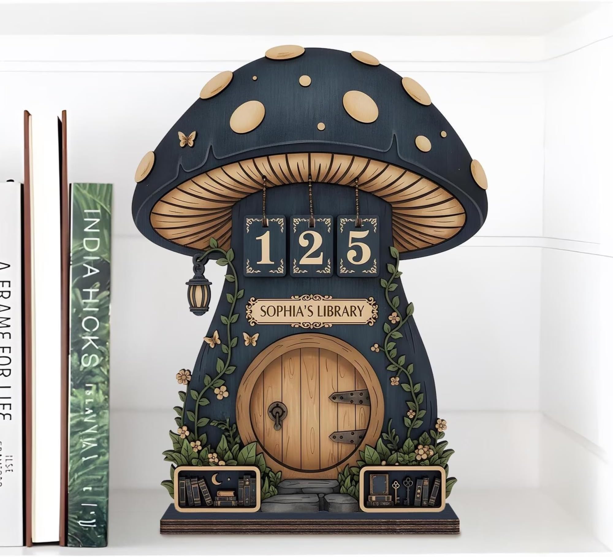 Personalized Book Read Tracker, Custom Books Reading Tracker, Book End Track Wooden Sign, Books Read This Year Counter, Bookshelf Library Decor, Gift for Reader Bookish Booklover 62