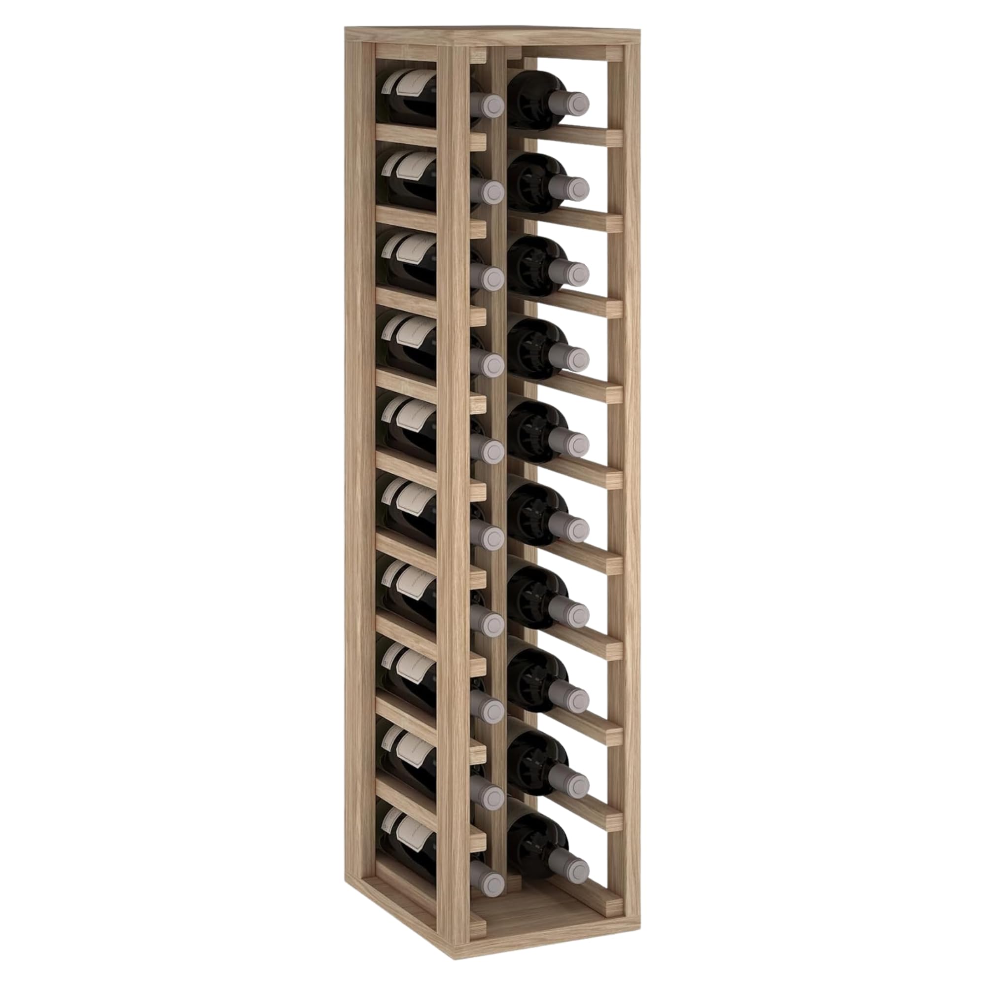 Casier à Vin Bois Pin 20 Bouteilles - Chêne | Meuble Range Bouteille Type Wine Rack, Étagère à Vin en Pin 105x24x32cm. Couleur Chêne