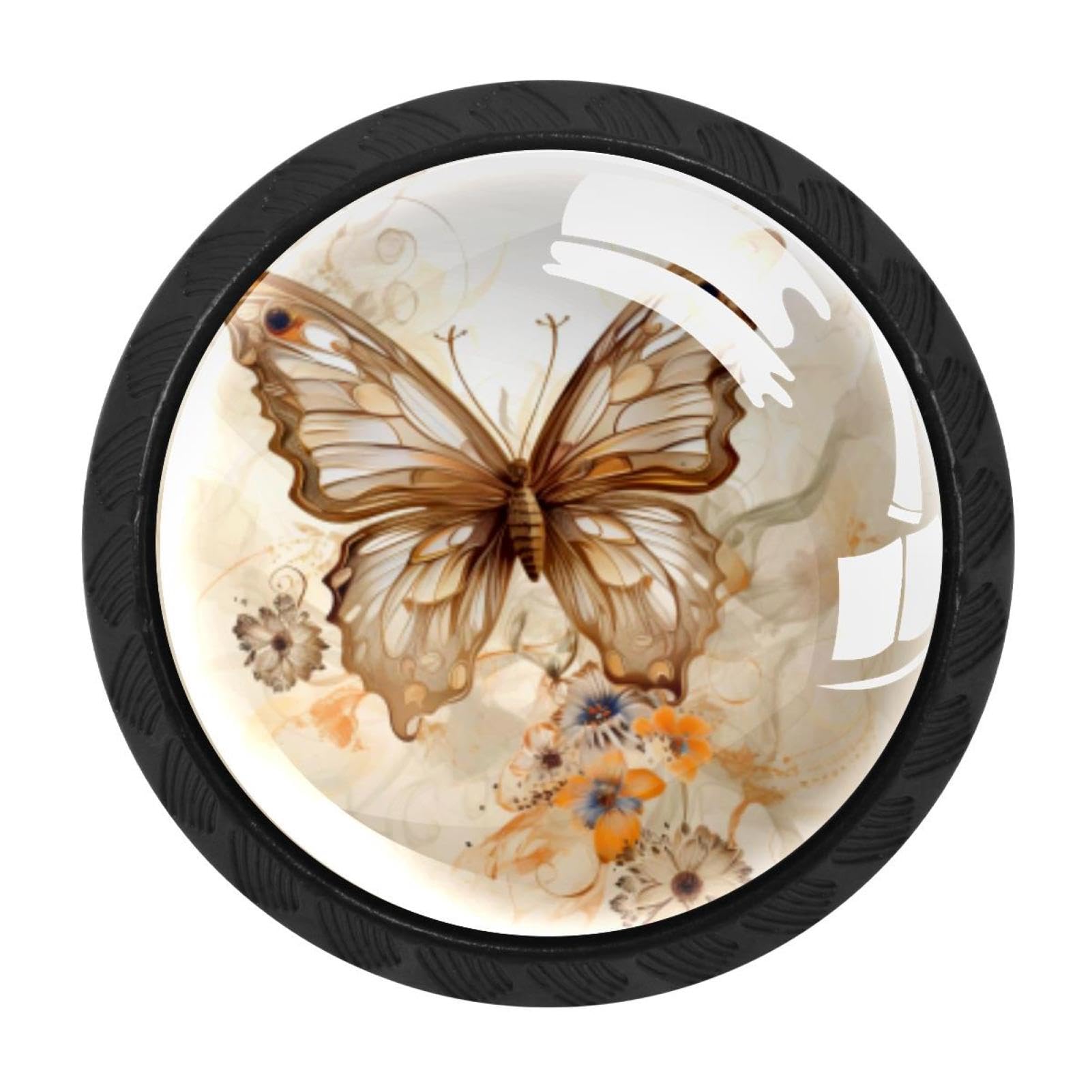 Chenzzzz Multicolored 09 4 Pack Butterfly Drawer Knob Cabinet Hardware