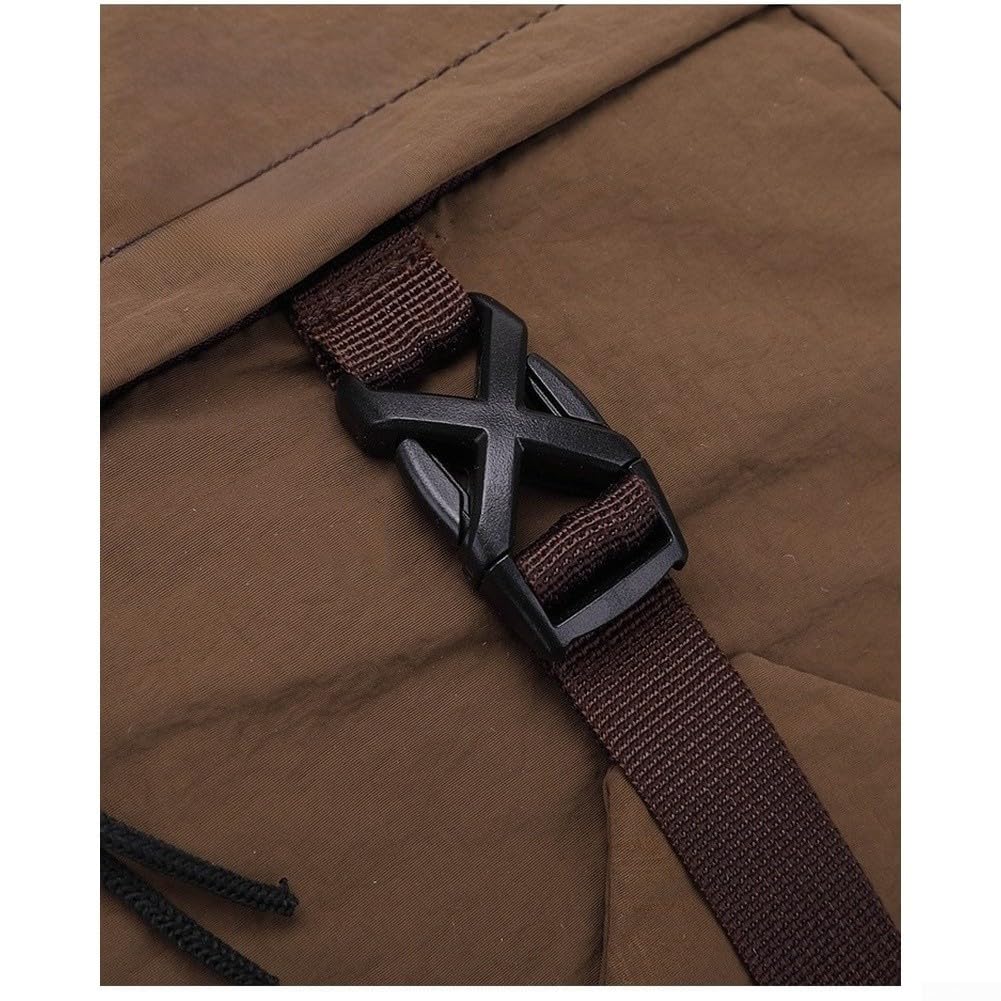 Zaino da trekking leggero da 28 l, in nylon, impermeabile, con cinghie imbottite traspiranti e fischietto SOS integrato, per campeggio e trekking all'aperto, colore: marrone