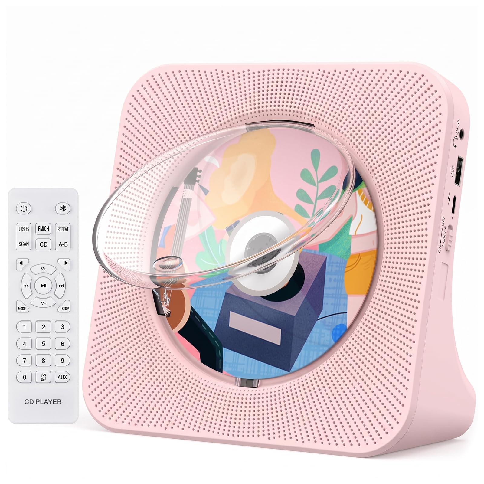 Gueray Portable CD Player with Bluetooth for Home, Hi-Fi Speaker,FM Radio
