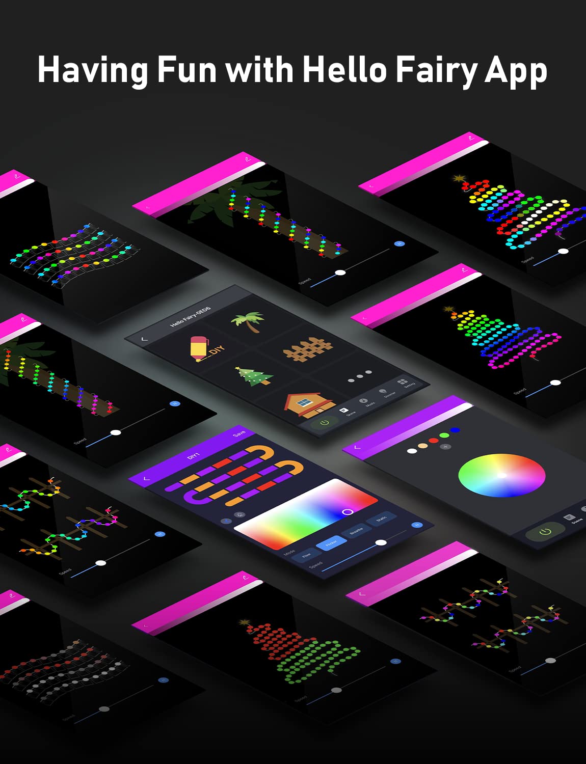 Aoycocr Custom RGB Lucine Led Decorative Compatibile con Bianco Caldo Molteplici Scenari Applicativi Controllo App 20M132Led Bluetooth Luci Natale con Timer per Camera Natale Outdoor Party Deco